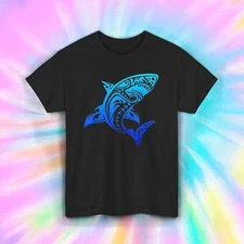 Tribal Shark T-Shirt | Polynesian Shark Design | Ocean Lover Tee S-5XL