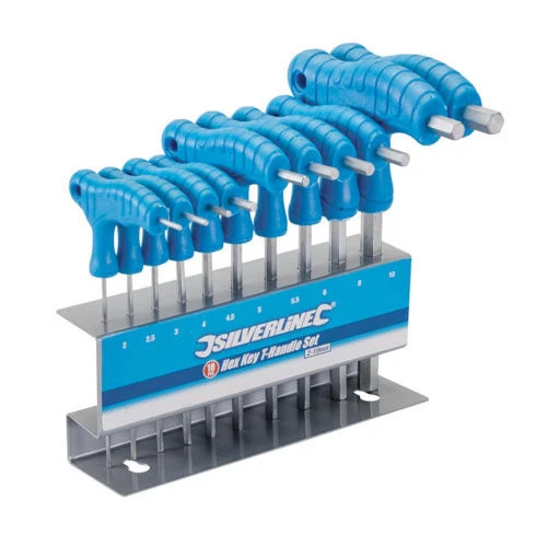Silverline Hex Key Set 2-10mm T-Handle 10pc Allen Wrench Key Stand Metric 323710 - Image 2 of 2