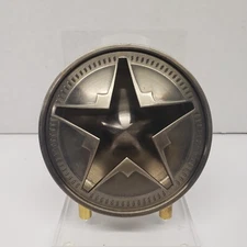 Vintage Marlboro Texas Lone Star Brushed Stainless Steel Ashtray w/Lid 4 1/2”