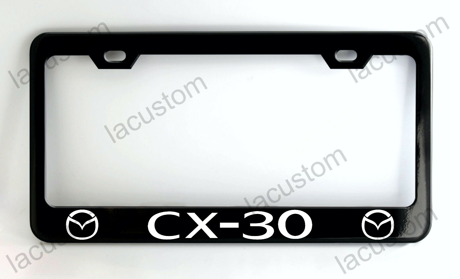Mazda CX-30 Black License Plate Frame, Custom Made of Powder Coated Metal