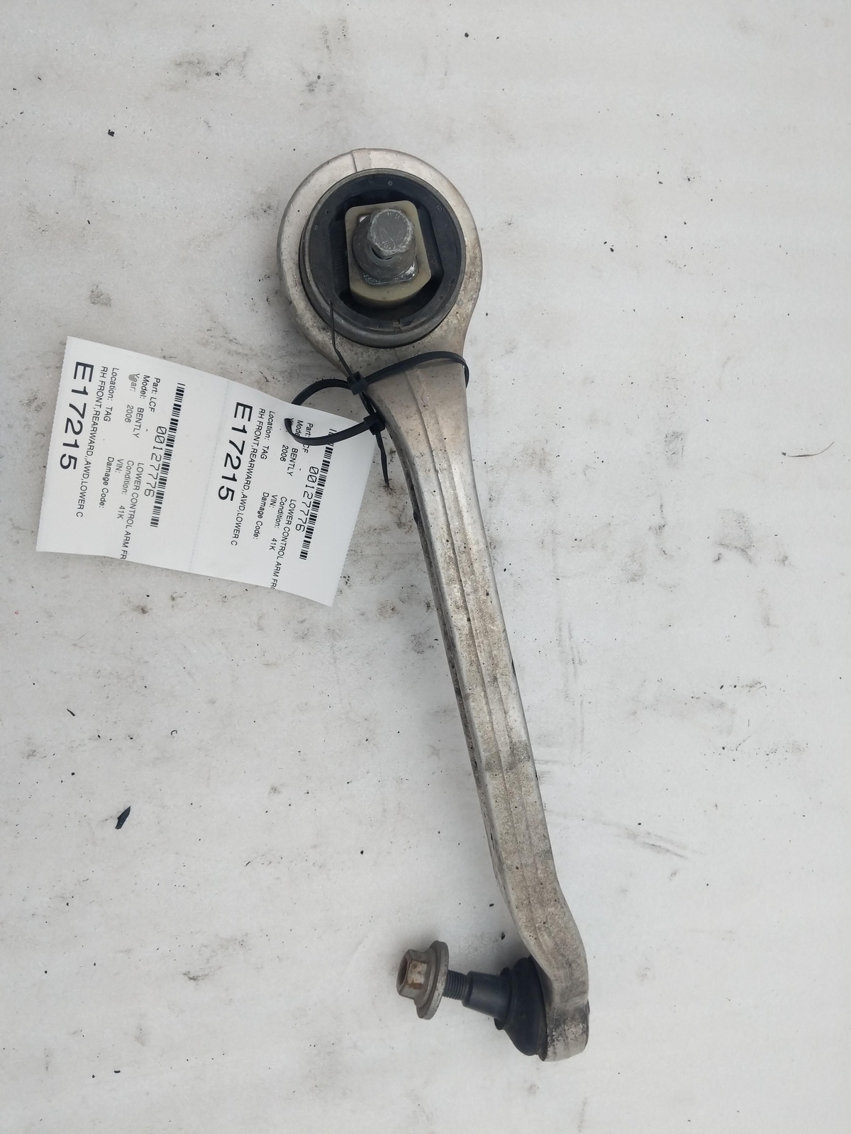 2006 BENTLEY Suspension Control Arm Front Right Lower Rear P/N 4E0407696