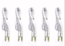 5 PCS Noodle 3.5mm Auxiliary Cable Audio Cable Male To Male Flat Aux Cable 1M