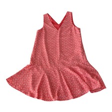 Womens Banana Republic XS PETITE Orange Geometric Print Dress Sleeveless