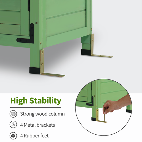 Lovupet Outdoor Wood Storage Cabinet, Small Garden Tool Storage Shed 6056-0985 - Picture 35 of 43