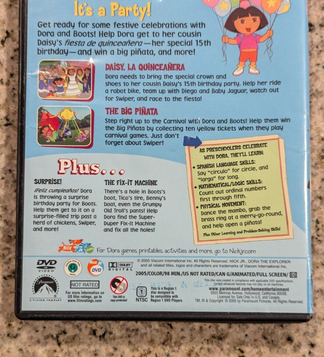Dora The Explorer: It's a Party (DVD, 2005) Nick Jr. 4 Festive
