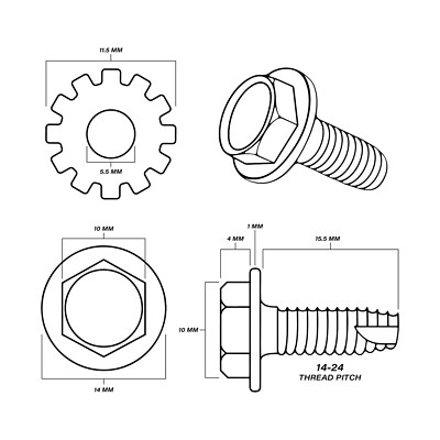 NEW Tail Light Screw OEM Replacement J4000318 (6pc) For 87-06