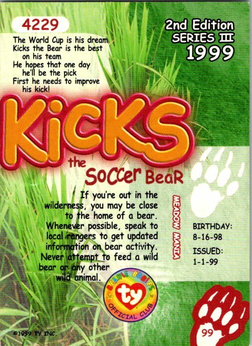 1999 Ty Beanie Babies 2nd Edition Series III - Pick Choose Your Cards - Picture 37 of 51