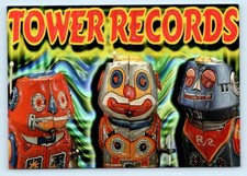 TOWER RECORDS Advertising TIN TOY ROBOTS Frank Casazza Art  4"x6" Postcard