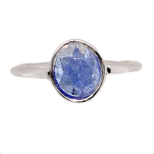 Natural Faceted Tanzanite 925 Sterling Silver Ring Jewelry s.7 CR69991
