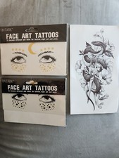 Halloween Face Art Tatoo Tinkark  Snake Temporary Tatoo Lot of 3