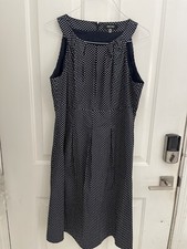 Nine West Women's  Polka Dot Dress Size 16 Sleeveless Knee Length Zipper