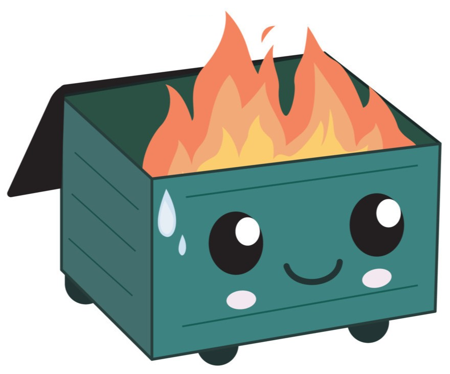 Dumpster fire sticker weatherproof  bumper vinyl decal