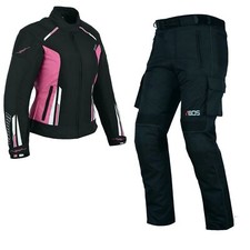 Damen Motorrad Textil Kombi Motorrad Touring Textil Winter-Sommer Kombi Schwarz