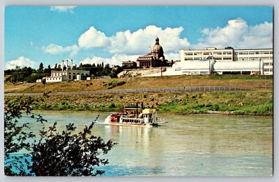 Postcard Little Klondike Queen Paddlewheel Boat - Edmonton Alberta Canada Chrome