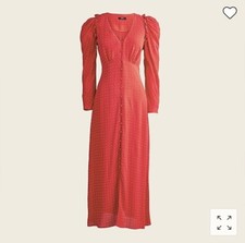 j crew dress 6 Drapey Puff Sleeves Dress Pin Dot
