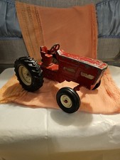 Vintage Toy Tractor Well Loved Metal Red