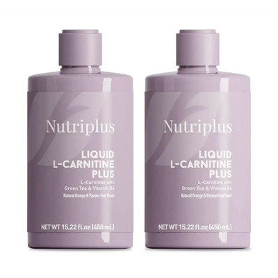 Nutriplus Liquid L-Carnitine Green Tea Vitamin B6 Orange Passion Fruit 2x450ml