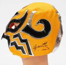 Máscara Lucha Libre Firmada por Rey Horus Certificado de Autenticidad Bas Roh AAA Nueva Lucha Profesional Japón Auto'd