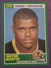 1989 Score #248 Wayne Martin Rookie Football card New Orleans Saints!. rookie card picture
