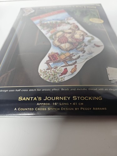 Dimensions Gold Collection Santa's Journey 16” Christmas Stocking Kit 8752 New - Picture 2 of 3