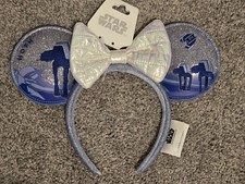 BRAND NEW 2025 Disney Parks Star Wars Hoth Blue White Minnie Ears Headband