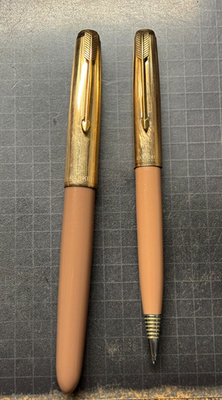 12k gold filled PARKER 51 Fountain Pen Mechanical Pencil set COCOA