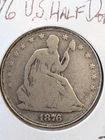 New Listing1876 Seated Liberty Silver Half Dollar coin