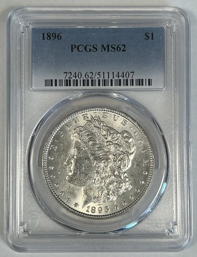 1896 Morgan Silver $1 Dollar Coin PCGS MS 62