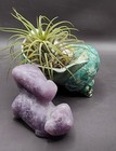 NEW Natural Stone Carved Small Alice In Wonderland Cheshire Cat Lepidolite — photo 1