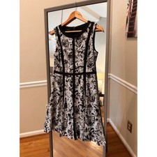 Women's‎ Talbots Black & White Floral Dress Size 8