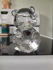 Vintage Fenton Art Glass Bear Figurine with Pink Heart - Handmade In USA