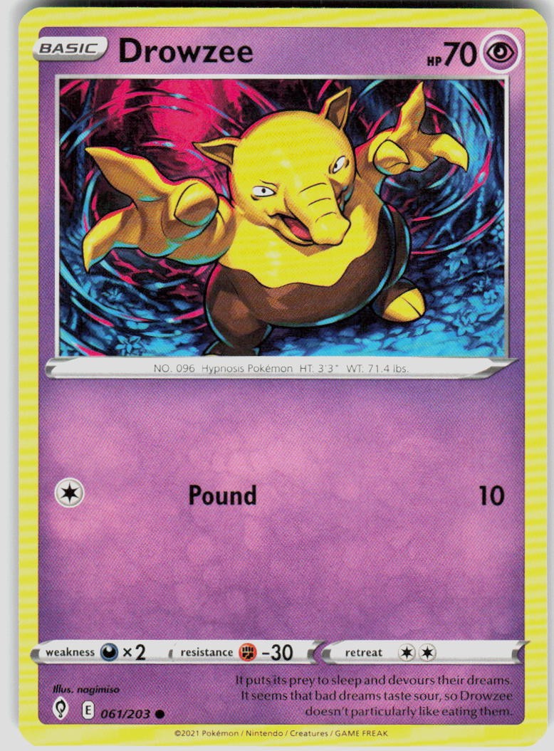 Drowzee 061/203 SWSH07 Evolving Skies Pokemon