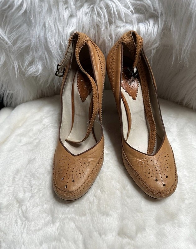 Paul Smith Babydoll Round Toe Ankle Strap Heels Shoes, originally $595