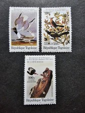 Togo Stamp Wildlife Birds Audubon Pa N°558/560 New ** MNH 1985