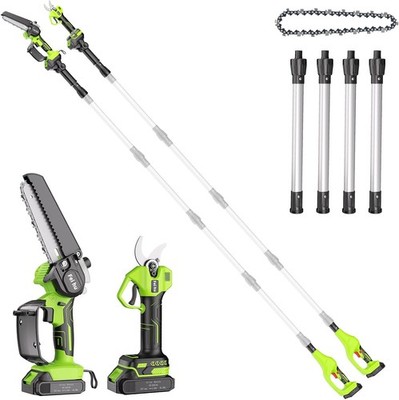 2-in-1 Pole Chainsaw 15FT Extension Auto Oiling