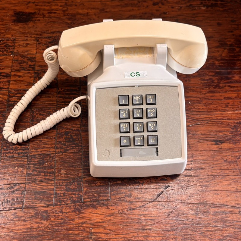 Vintage Western Electric 2500 Beige Push Button Home Desk Phone 2500 DMG
