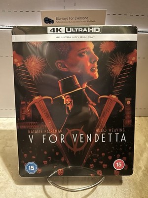 NEW V for Vendetta 4K SteelBook UHD Blu-ray (UK)[2005] No Dent - Ships Next Day
