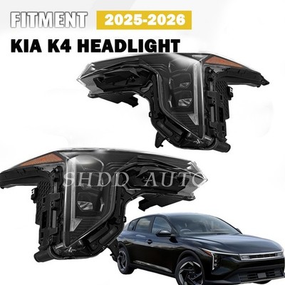 Fit KIA K4 2025 2026 Left /RightSide LED Headlight w/ Factory Projector Lens