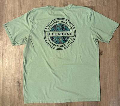 Billabong Men's Light Green Short Sleeve T-Shirt Size M Surf Beach Summer