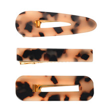 Acetate Resin Hair Clips for Women - Minimalist Vintage Tortoise Shell French
