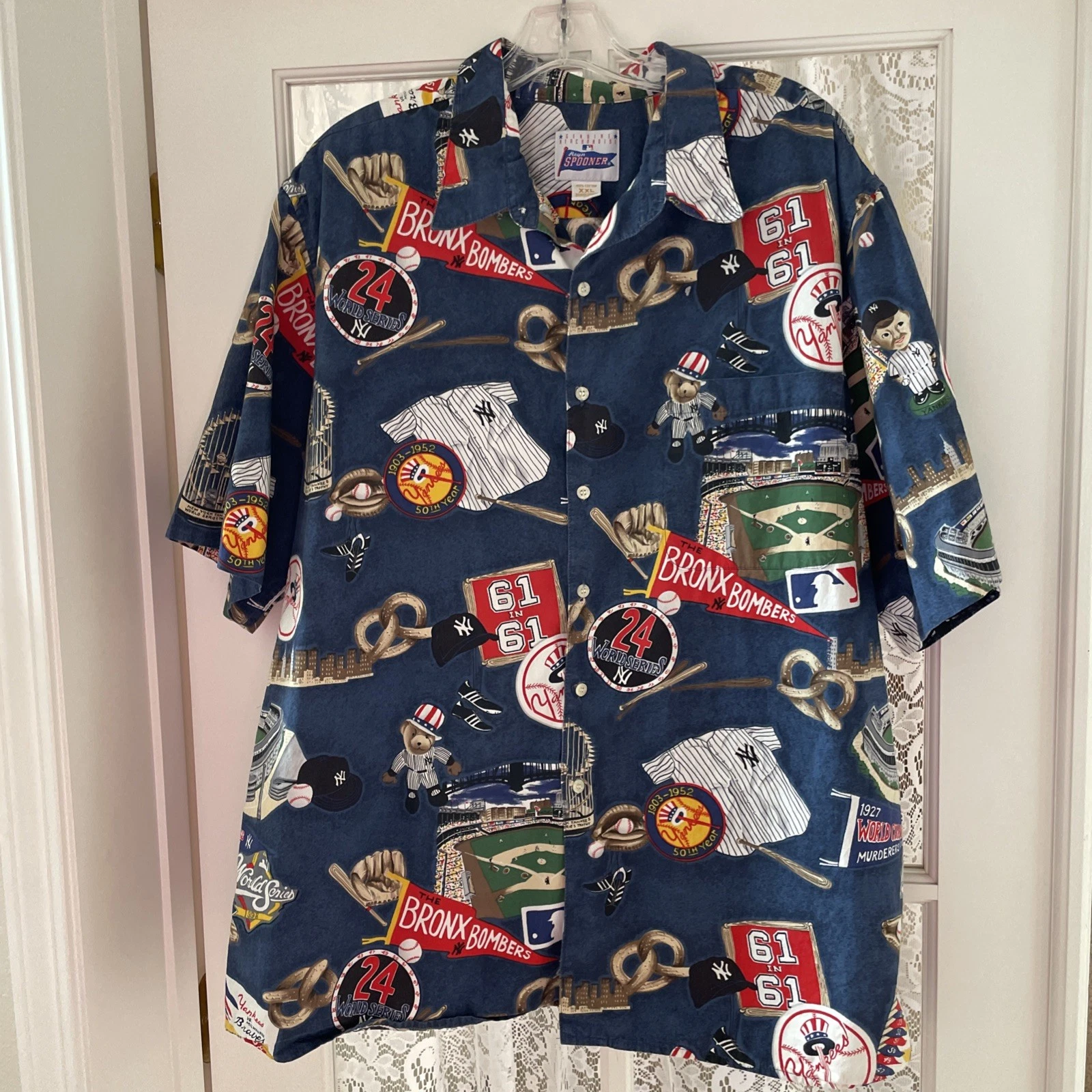 Aloha Reyn Spooner Yankees Baseball Hawaiian Shirt Men's XXL Cotton
Opens in a new window or tab