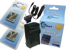 2x Battery Charger Car Plug EU Adapter for Pentax Optio a10, Optio w10