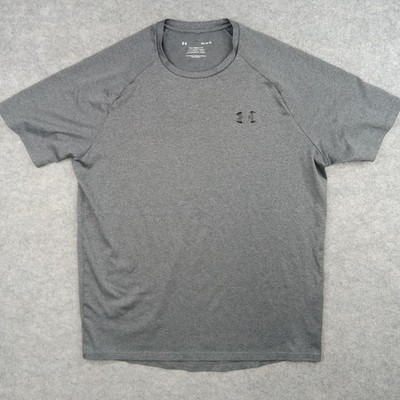 Under Armour Shirt Mens Medium Gray Tech Tee Short Sleeve Athletic Top Gym