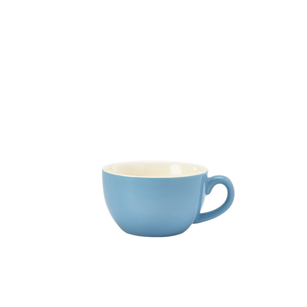 Genware Porcelain Blue Bowl Shaped Cup For Restaurant Hotel 17.5cl/6oz Pack of 6