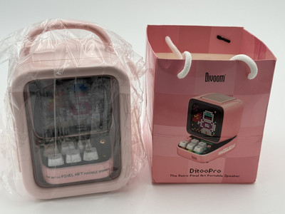  Divoom Ditoo  Retro Pixel Art Speaker | Pink | Bluetooth | 16x16 LED | Games