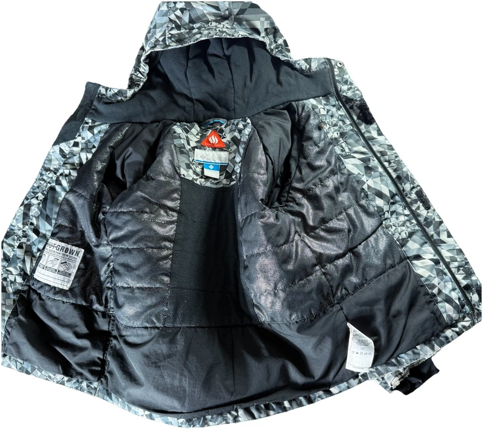 COLUMBIA Camo Winter Jacket Youth Boys XS Omni Tech Grow System Sleeve Outdoors - Image 3 of 4