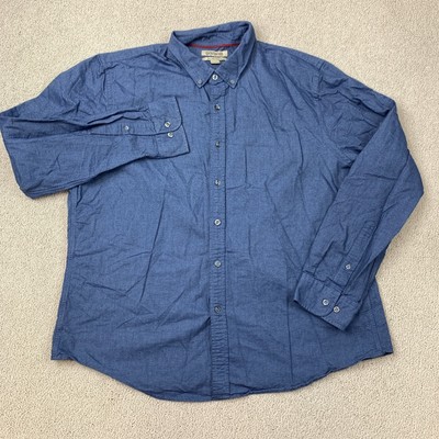 Goodthreads Slim Fit Button-Down Chambray Shirt Men's XXL Long Sleeve Blue