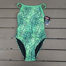TYR Durafast Lite Women's Atolla Green Diamondfit 1 Piece Swim Sz 30 New