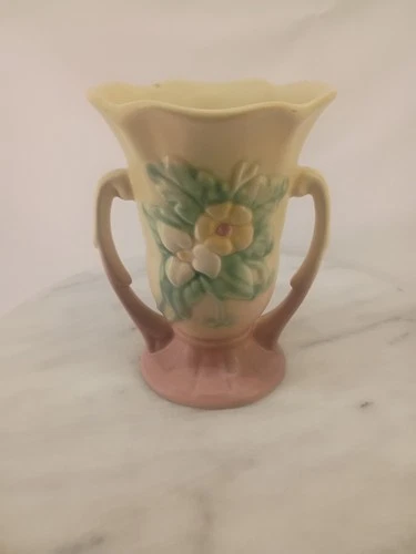 Vintage Hull Art Pottery Wildflower Double Handled Vase W-3  5 1/2 Small Chip
