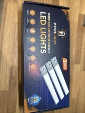 3 VYANLIGHT Wireless LED Cabinet Lights, Motion Sensor, Hand Wave, Rechargeable